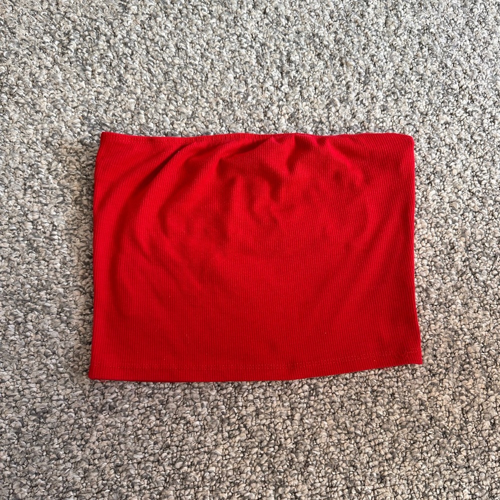 SHEIN red ribbed tube top